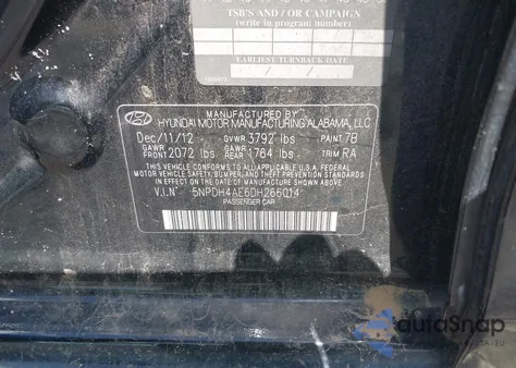 2013 Hyundai Elantra Gls из США, поврежденный, VIN 5NPDH4AE6DH266014